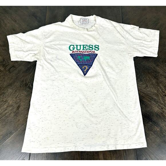 Vtg Guess T-Shirt Men's L White Graphic 80s 90s Georges Marciano Streetwear USA - Picture 1 of 7